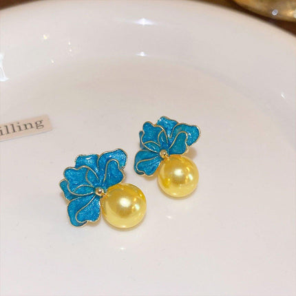 Vintage Flower Earrings Retro Fashion Jewelry for Women Female Stud Earrings