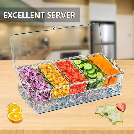 Outdoor Picnic Ice Box Split Salad Plate Fresh-keeping Food Storage Container