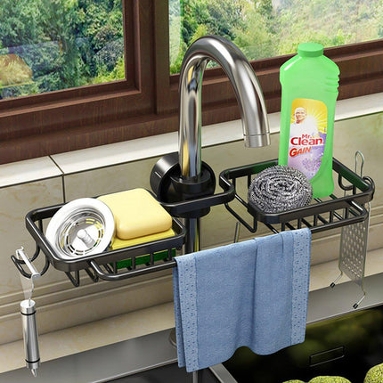 Multifunctional Faucet Shelf Kitchen Storage Sink Draining Basket Household Rack