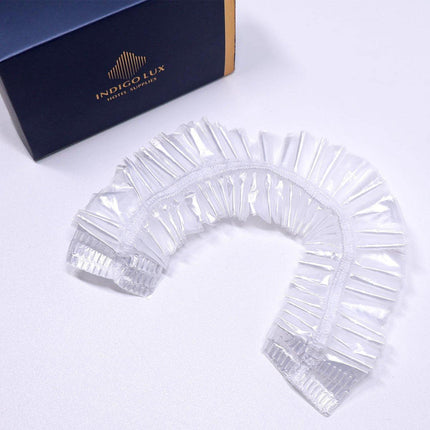 50pcs Transparent Shower Caps Individually Wrapped for Hotel Guesthouse Supplies