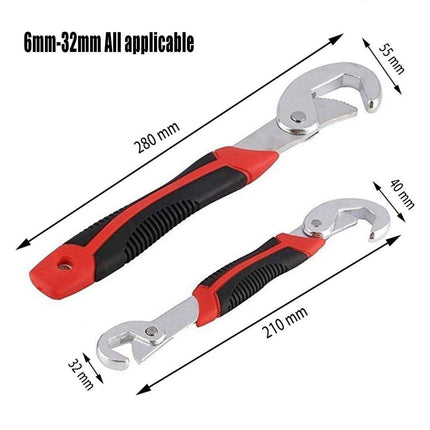 2PCS Snap N Grip Wrench Set Universal Adjustable Multi Function Spanner Tool - Aimall
