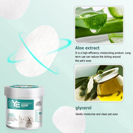 130pcs Wipes Wet Pet Eye/Ear Dog Cat Tear Stain Remover Cleaning Paper Wipes - Aimall