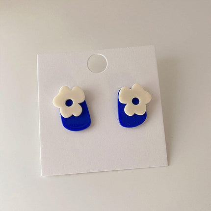 Klein Blue Flower Earrings for Women Fashion Jewelry Elegant Gift for Her