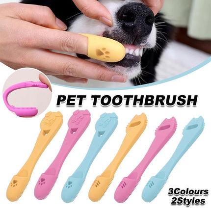 Pet Finger Toothbrush Dog Cat Puppy Teeth Cleaning Soft Brushing Tool Care