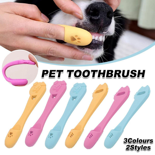 Pet Finger Toothbrush Dog Cat Puppy Teeth Cleaning Soft Brushing Tool Care