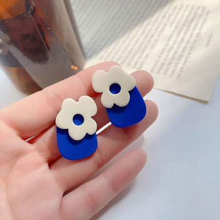 Klein Blue Flower Earrings for Women Fashion Jewelry Elegant Gift for Her