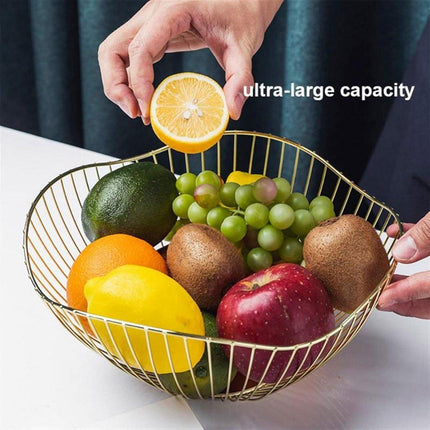 Large Iron Fruit Storage Basket Home Decor Snack Candy Plate Living Room Basket