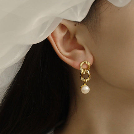 Vintage Textured Coin Earrings Asymmetric Design Fashion Jewelry for Women