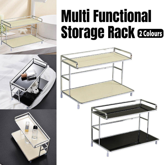 Kitchen Bathroom Desktop Storage Rack Water Cup Holder Cosmetic Iron Shelf