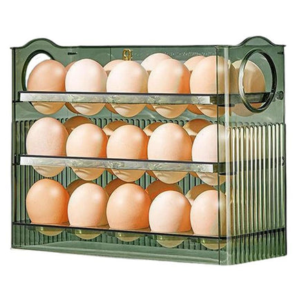 Three-Layer Plastic Egg Carton Storage Box for Organising Fridge and Kitchen