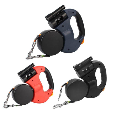 Retractable Lead Leash 360 Swivel Dual Doggie One-to-Two Traction Rope Pet Dog