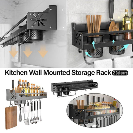 Perforation Free Kitchen Storage Rack Wall Hanging Chopsticks Knife Holder