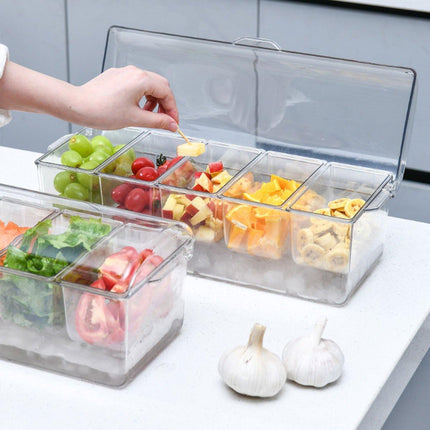 Outdoor Picnic Ice Box Split Salad Plate Fresh-keeping Food Storage Container