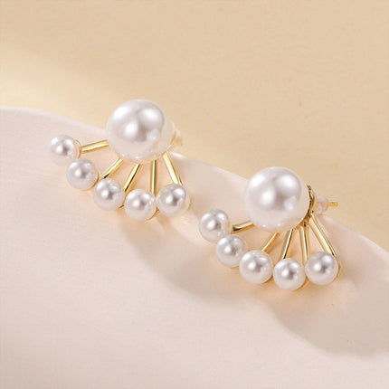 Premium Scalloped Pearl Stud Earrings Elegant Jewelry Women Fashion Accessories