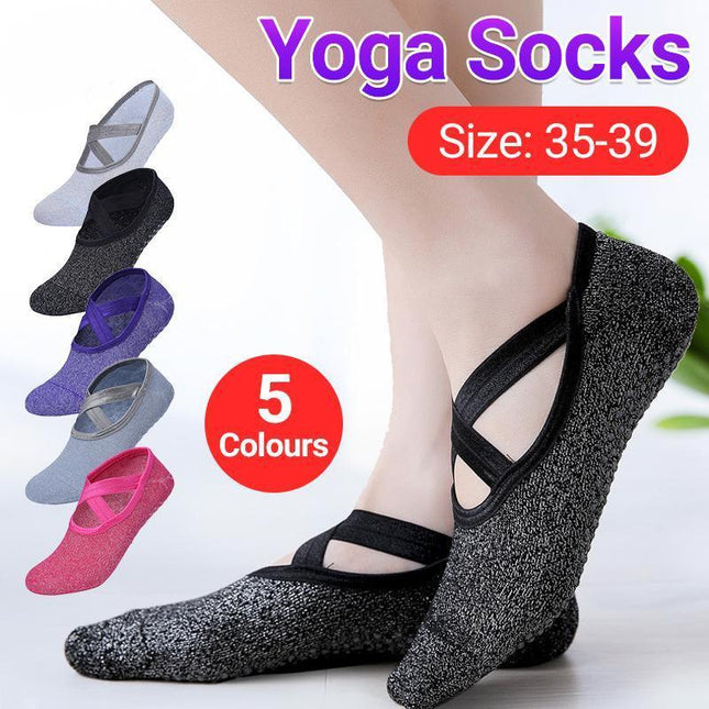 Yoga Socks Non Slip Pilates Massage Ballet Socks with Grip Exercise Cotton Gym - Aimall