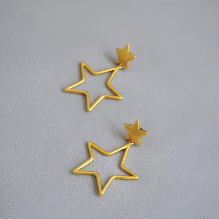 Vintage Openwork Star Earrings Elegant Fashion Jewelry for Women Chic Gift Ideas