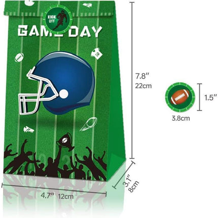 2set Football Touchdown Sports Game Party Candy Gift Kraft Paper Bags Birthday