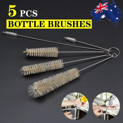 3pk Bottle Brushes Small Cleaning Brush Narrow Neck Tube Cup Glass Straw Cleaner - Aimall