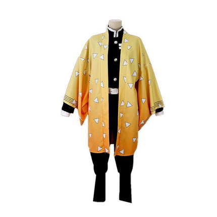 Demon Slayer Kimetsu No Yaiba Agatsuma Zenitsu Cosplay Costume Kimono Outfit Wig - Aimall