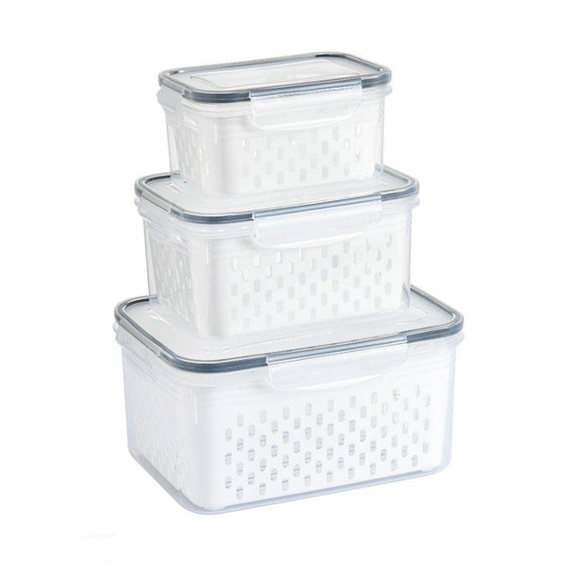 3PCS Food Storage Container Set Fridge Microwave Plastic Safe Fresh Keeping Box