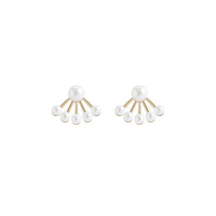 Premium Scalloped Pearl Stud Earrings Elegant Jewelry Women Fashion Accessories