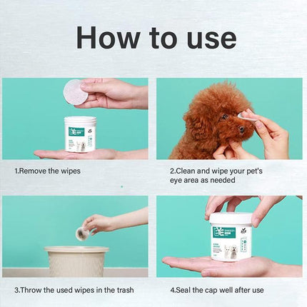 130pcs Wipes Wet Pet Eye/Ear Dog Cat Tear Stain Remover Cleaning Paper Wipes - Aimall