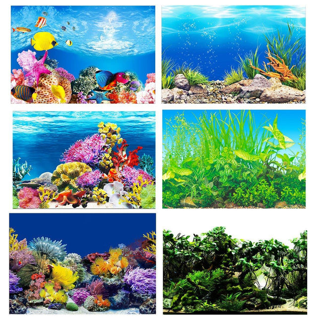 Aquarium Background Fish Tank Wallpaper Double Sided Decoration Sticker Paper