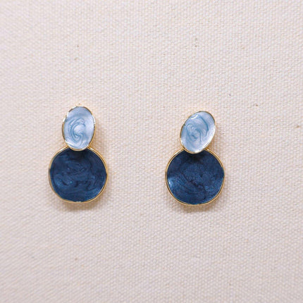 Vintage Blue Oil Drop Earrings Fashion Starry Sky Design Elegant Women Jewelry