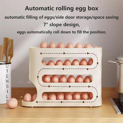 2pcs 4 Tier Slide Egg Organizer Storage Box Ladder Design for Egg Carton Holder