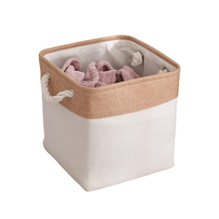 Large Linen Fabric Laundry Basket Home Storage Basket Dirty Clothes Bin Foldable