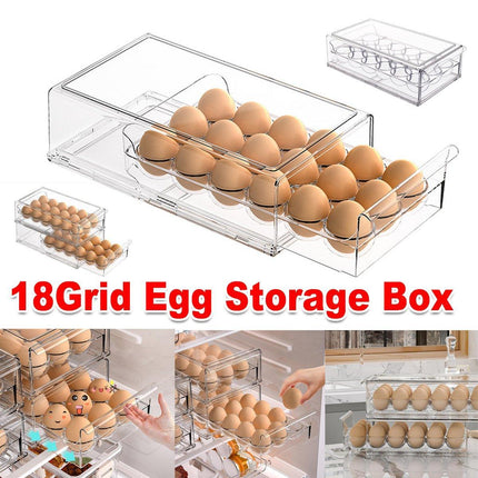 18Compartment Egg Storage Box Stackable Drawer for Kitchen Home Refrigerator Use
