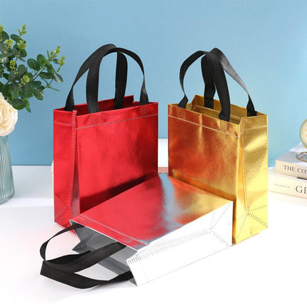 24pcs Laser Non Woven Gift Bags Tote Bags for Party Favor Wedding and Birthday