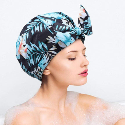 Woman Shower Cap Reusable Long Hair Large Turban Bathroom Waterproof Hair Cap