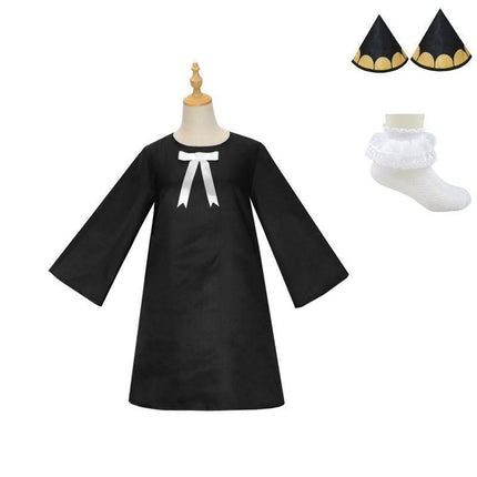Anime SPY×FAMILY Anya Forger Cosplay Costume Women Girls Black Dress Outfits AU - Aimall