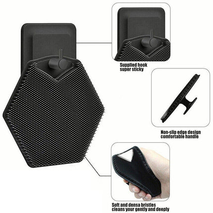 Silicone Bath Brush Soft Bristle Body Scrubber Facial Cleaning Massage Tool