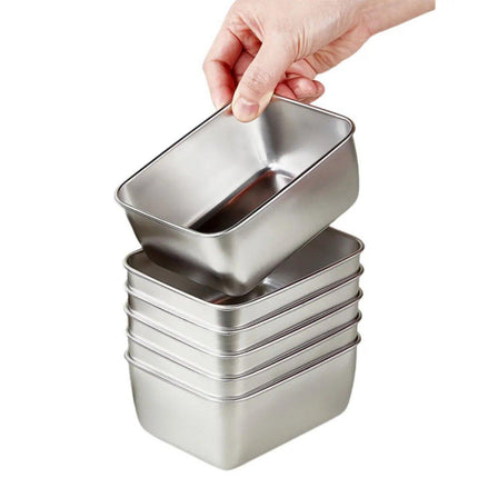 6PCS Stainless Steel Fresh-keeping Box with Sealed Lid Food Fruit Box Container