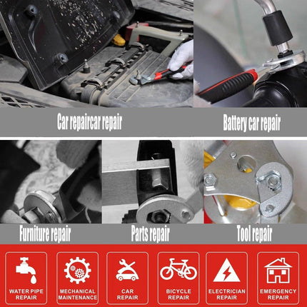 2PCS Snap N Grip Wrench Set Universal Adjustable Multi Function Spanner Tool - Aimall