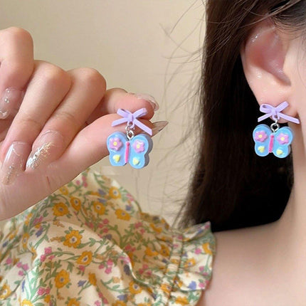 Butterfly Star Bow Stud Earrings Set for Women Fashion Jewelry Accessories