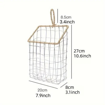 Wire Woven Storage Basket for Home Organization Sundry Basket Decorative Storage