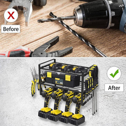 Heavy Duty Power Tool Rack Organizer Wall Mount Drill Holder 3 Layer Storage