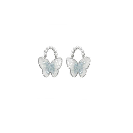 Blue Butterfly Stud Earrings Women Stylish Lightweight Fashion Jewelry Accessory