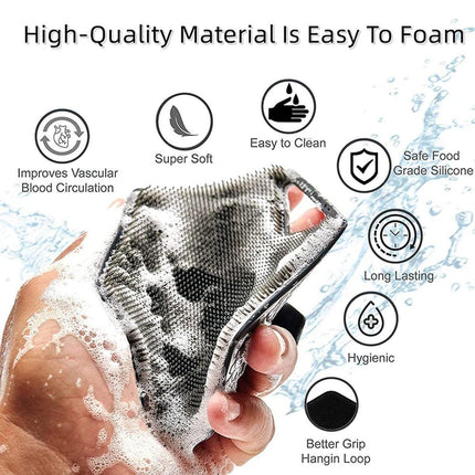 Silicone Bath Brush Soft Bristle Body Scrubber Facial Cleaning Massage Tool