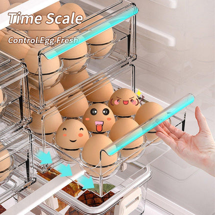 18Compartment Egg Storage Box Stackable Drawer for Kitchen Home Refrigerator Use