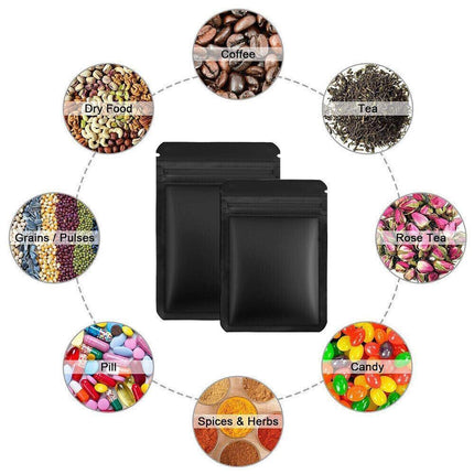 100PCS Black Aluminum Bag Mylar Foil Pouch Heat Sealer Food Storage Package Bags - Aimall