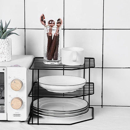 Iron Kitchen Seasoning Rack Kitchenware Storage Shelf Desktop Organizer Home