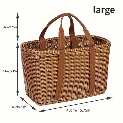 Imitation Rattan Woven Basket Shopping Basket Fruit Vegetable Storage Basket