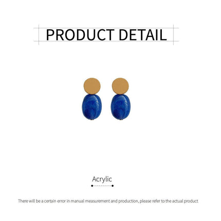 Modern Clashing Blue Earrings For Women Vintage Style Elegant Statement Jewelry