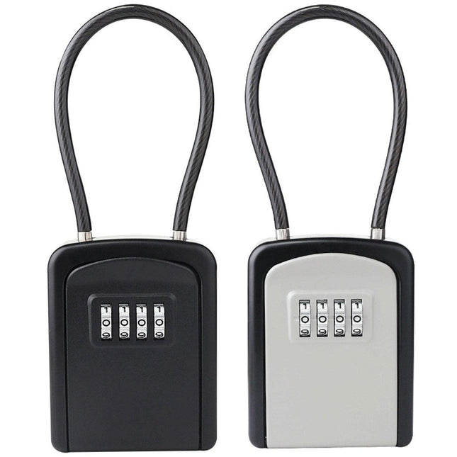 Portable Key Lock Box Hanging Combination Storage Organizer for Home Security