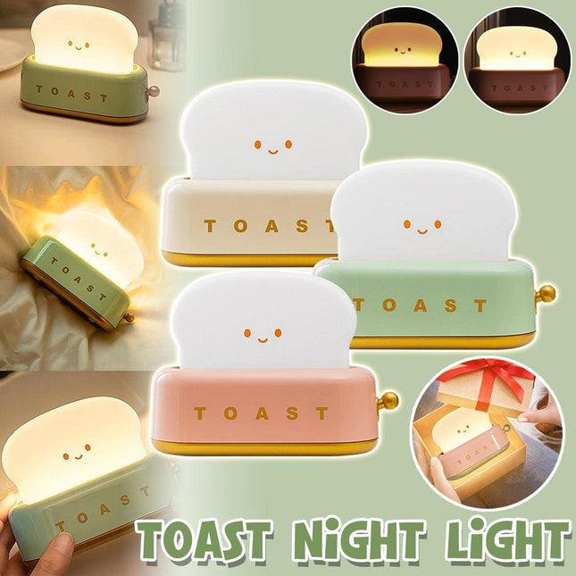 Rechargeable LED Toaster Night Light Creative Dimming Lamp for Bedroom Sleep