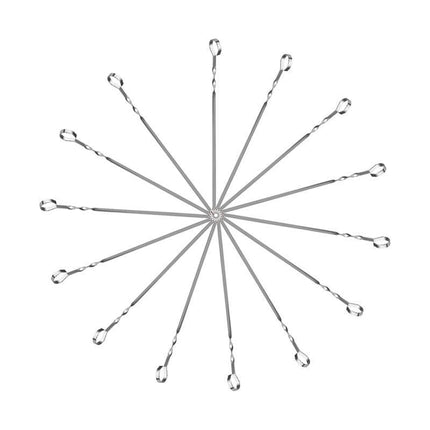 14 Pack Kabob Skewers Premium Flat Metal BBQ Barbecue Skewer Long Stainless - Aimall